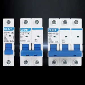 NXB 63 C Type Miniature Circuit Breaker 1P/2P/3P/4P 6kA Breaking Capacity 10A-63A DIN Rail Mount MCB for Home & Industrial