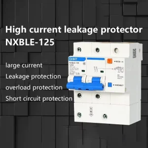 NXBLE 125 100A 125A 2P 4P 400V AC Din Rail Earth Leakage Circuit Breaker Overload Short Fault Protection RCBO