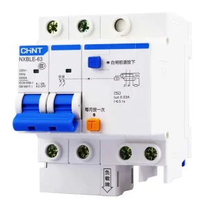 NXBLE 63 RCBO 6A to 63A 30mA 1P+N 2P 3P 4P Residual Current Circuit Breaker with Overcurrent Protection