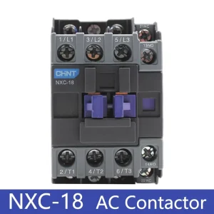 NXC 18 3 Pole AC Contactor 18A DIN Rail Mounted Three Phase 1 NO + 1 NC Coil Voltage AC 220V 36V 110V