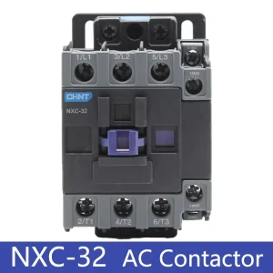 NXC 32 3 Pole AC Contactor 32A DIN Rail Mounted Three Phase 1 NO + 1 NC Coil Voltage AC 220V 36V 110V
