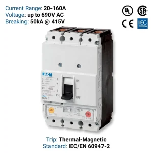 NZM Series NZMB1 A125 AS 125A 3P 400V CE CCC ISO Molded Case Circuit Breaker MCCB for Electric Power System Control