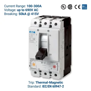 NZM Series NZMB2-A300-AS 300A 3P 400V CE CCC ISO Molded Case Circuit Breaker MCCB for Power Distribution Control