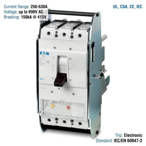 NZM Series NZMH3 A500 AS 500A 3P 415V CE CCC ISO Molded Case Circuit Breaker MCCB for Factory Electrical Systems
