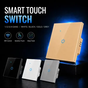 Neutral Wire Smart Wall Switch with App Remote Control for LED Halogen and Incandescent Lamps