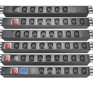 New GT 19inch Rack Mounted IEC C13 PDU with Switch Surge Protector Light Voltage and Meter Power Distribution Equipment
