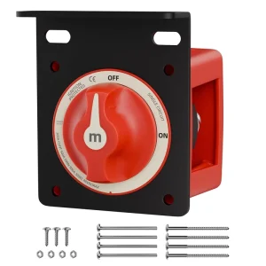 New HaoRui HR 12 32V 300A M Series Mini Dual Circuit 2P ABS+Brass Battery Disconnect Switch Red Rotary Marine Boat RV Waterproof