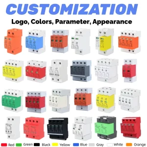 ODM CE PV SPD 2P 600VDC 20-40ka Surge Protective Device Type 2 Custom Design Lightning Protection SPD for DC Systems