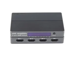 OEM 5 Port H DMI 2.0b Switcher 5 in 1 Out 4K60Hz HDR 3D IR Remote Automatic Button Switch HDCP2.2 HDTV Selector for TV Monitor