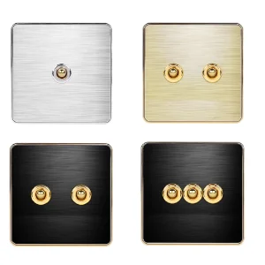 OEM Mechanical Vintage Industrial Toggle Design Light Switch with Aluminum Panel for Home Use