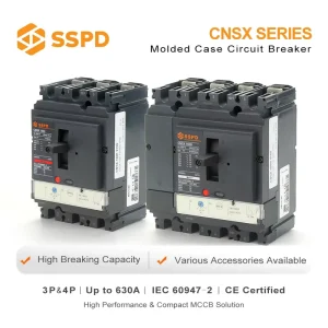 OEM ODM 160A 3P Moulded Case Circuit Breaker CNSX 160 Metal 25ka Breaking Capacity 380V 50 60Hz Programmable Trip Unit High