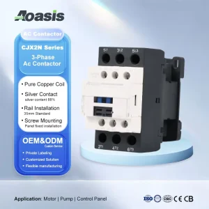 OEM ODM Aoasis Magnetic AC Contactor CJX2N D25 3 Poles 50 60Hz 220V 380V IEC 60947 4 1
