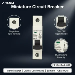 OEM ODM MCB Professional Circuit Breaker Manufacturers 1P 2P 3P 4P 6kA 1-63A Miniature Circuit Breaker