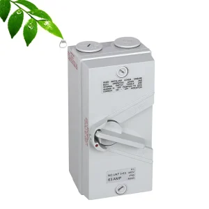 OEM UKF 380V 63A Outdoor Waterproof 2Pole 20A AC 3 Phase Isolator Switch Metal Plastic Knife Switch Indoor Disconnect