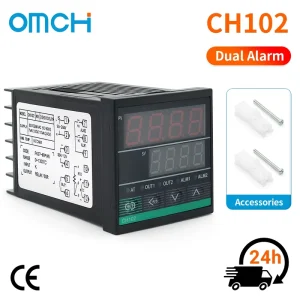 OMCH CH102 Custom PID Temperature Control Switch 48x48mm Thermostat K Type Input Relay SSR Output Dual Alarm Home Automation