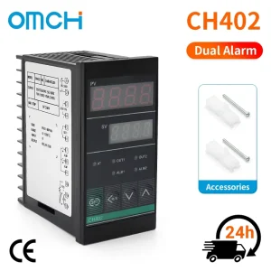 OMCH CH402 Custom Temperature Control Switch 48x96mm Vertical Thermostat K Type Input Relay ON OFF Output 2A 85 265V Dual Alarm