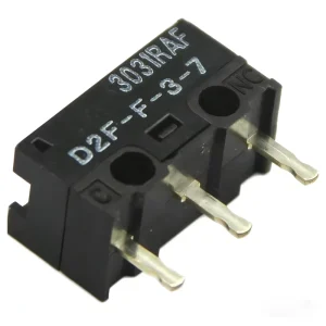 OMROM D2F-F-3-7 Computer Mouse Micro Switch Push Button 30 Million Clicks 0.65N Gold Alloy Contact DIP-3 BLACK E-Sports Game