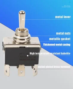ON-OFF 4 Pin IP67 125V 250VAC 15A Metal Bakelite Type Waterproof Toggle Switch with Cover Momentary Switch Rocker Switch