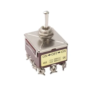 ON-OFF-ON 3 Position Brown Toggle Switch 15A 250V KN3(C)-403 M12 IP65 12 Screw Terminal Rocker Switch for Excavator Accessories