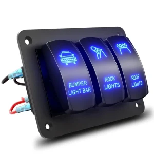 Offroad Car Lights 8 Gang ABS IP65 12V Rocker Toggle Switch Panel with On/Off Button for Marine & Auto Use