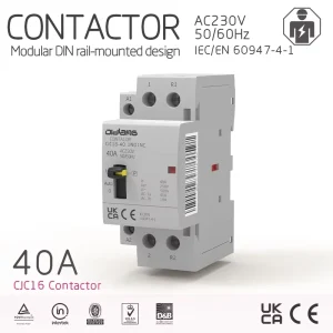 OldLang 40A 2P Modular Rail Mounted Contactors for AC DC Industrial Automation and Commercial Use IEC 60947 CE Compliant 50 60Hz