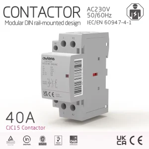 OldLang CJC15 40 2P 40A 2P Modular Rail Mounted Contactors for AC Industrial Automation Commercial Use IEC 60947 CE Compliant