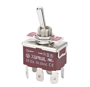 On on Toggle Switch DPDT 15A 250V XT 22A IP40 500 000 Cycle Mechanical Life