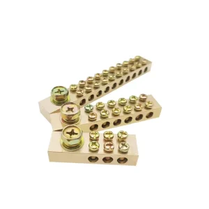 One in Multiple Out High Current Terminal Block XP0918A-10P Double Row Screw Terminal Block Brass Earth Terminal Block