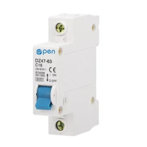 Open Electric DZ47 63 1p 2P 3P 4P Mini MCB 20A 16A 10A 32A 25A 40A 63A AC MCB Miniature Circuit Breaker With CE Certificate