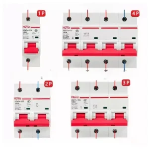 Original HUYU DZ47H 125 4P Miniature Circuit Breaker 20 125A 400V AC 10kA High Breaking DIN Rail MCB Air Switch