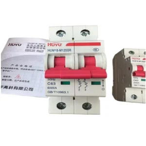 Original HUYU HUM18 63 MCB 2P B Curve 16A Miniature Circuit Breaker AC400V Overload Short Circuit Protection DIN Rail Mount