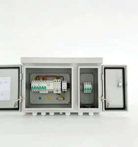 Outdoor Use Customizable Sockets AC400V Control Box Distribution Box IP54 400V 63A PV AC DC Combiner Box White