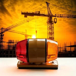 Overhead Crane Boom Blinker Light Forklift Montacargas Dual Color Amber Red Indicator Lamp 24V 42W