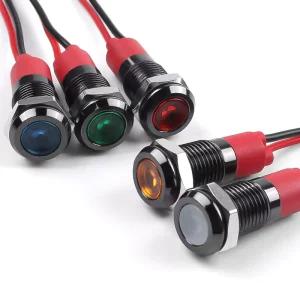 Oxidized 8mm Black Metal LED Indicator Lights IP65 Rated Multi-Color Versatile Durable Compatible with 3V-24V-110V-220V