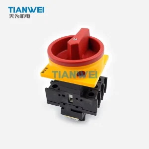 P1 32 EA SVB P1 Series 3P Flush Mount Switch Disconnector 32A Rated Current Red Yellow Emergency Stop Rotary Handle IP65