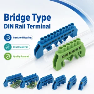 PA66 DIN Rail Bridge Terminal Block with Thickened Brass Conductor for Reliable Wiring