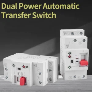 PC Grade DIN Rail Uninterrupted Dual Power Auto Transfer Switch for Solar Photovoltaic PV System 2P 63A