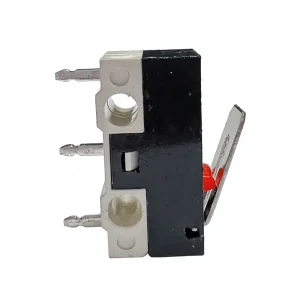 PCB Micro Limit Switch L8.0mm Handle Mini Push Button Red Contact 3Pins Straight Black White Copper Plastic 250V 3A