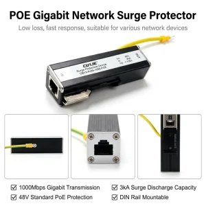 POE Gigabit Network Surge Protector Din Rail Mount RJ45 POE Surge protection Eternet SPD RJ45 lightning Arrester