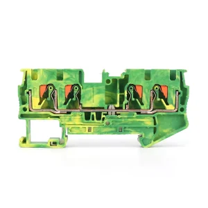 PT 10 QUATTRO PE Grounding Terminal Block 4 Way Push in Spring Cage PE Connector DIN Rail Mount Earth Terminal
