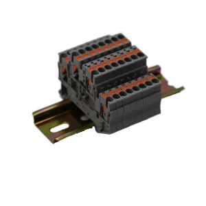 PT 2.5 2 2 PTTB2.5 Double Level Din Rail Terminal Block 500V 22A Push in Connection 0.2 2.5mm2 PA66 Tin Plated Terminal Block
