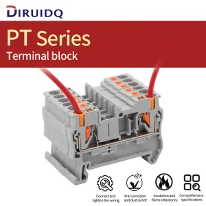 PT 2.5/3/5/6/10/16/35 Ground Earth Green-Yellow Terminal Block PE DIN Rail Screw Connection Industrial Electrical Connector