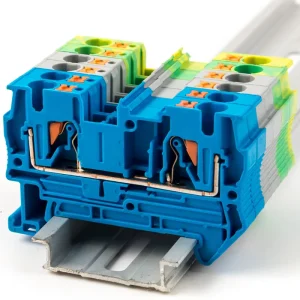 PT4 Blue Quick Wiring Arrangement Push in Feed Through Terminal Blocks Din Rail Combined Push in Spring Screwless Terminal Block