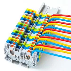 PT4 Quick Wiring Spring Din Rail Terminal Block Push in Screwless Terminal 4mm Combined Modular Terminal Block