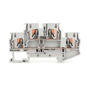 PTTB 4 Double Level Push in Terminal Block 4mm2 12 AWG Feed Through DIN Rail Wire Connector Dual Deck Terminal