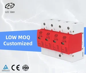 PV CE for 80KA 385V 4P Three Phase AC SPD Surge Protector Lightning Protection Solar T2 for Industrial & Electronic Equipment