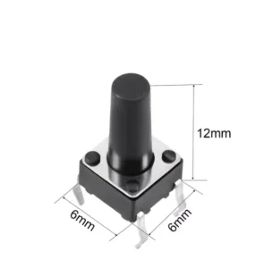 Pack of 10 4-Pin Round Button SPST Tactile Micro Switches 12mm Height Switch Push Button Type