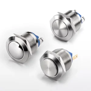 Panel Mount Push Button Switch 1NO1NC Stainless Steel Dia 19mm