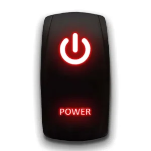 Panel Mount Waterproof Power Switch Blue LED 20A DPST Laser Etched Rocker Toggle Switch 12V 24V