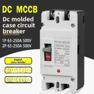 Photovoltaic DC 500V Molded Case Circuit Breaker Cross Border Export Leakage Overload Protection Switch Compact Household Air